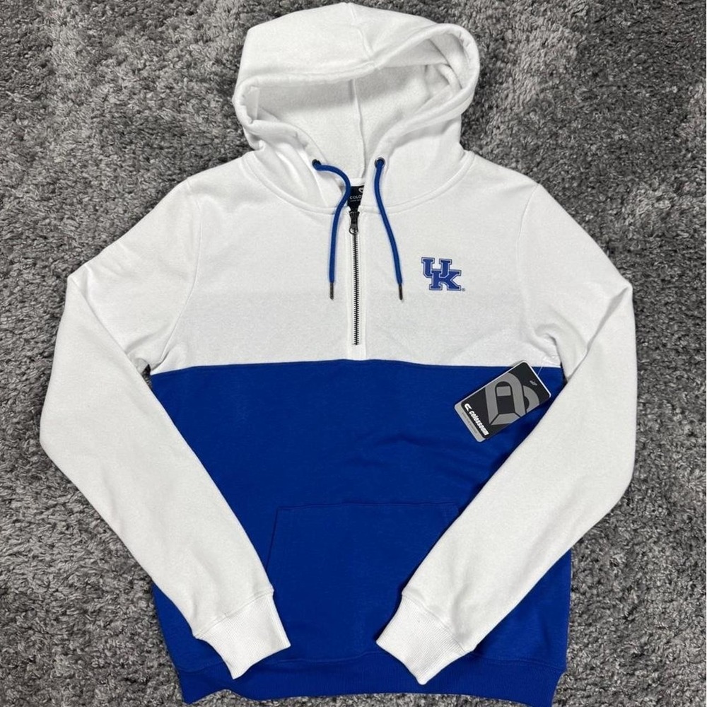 New with Tags NCAA Kentucky Wildcats Quarter Zip Hoodie Womens